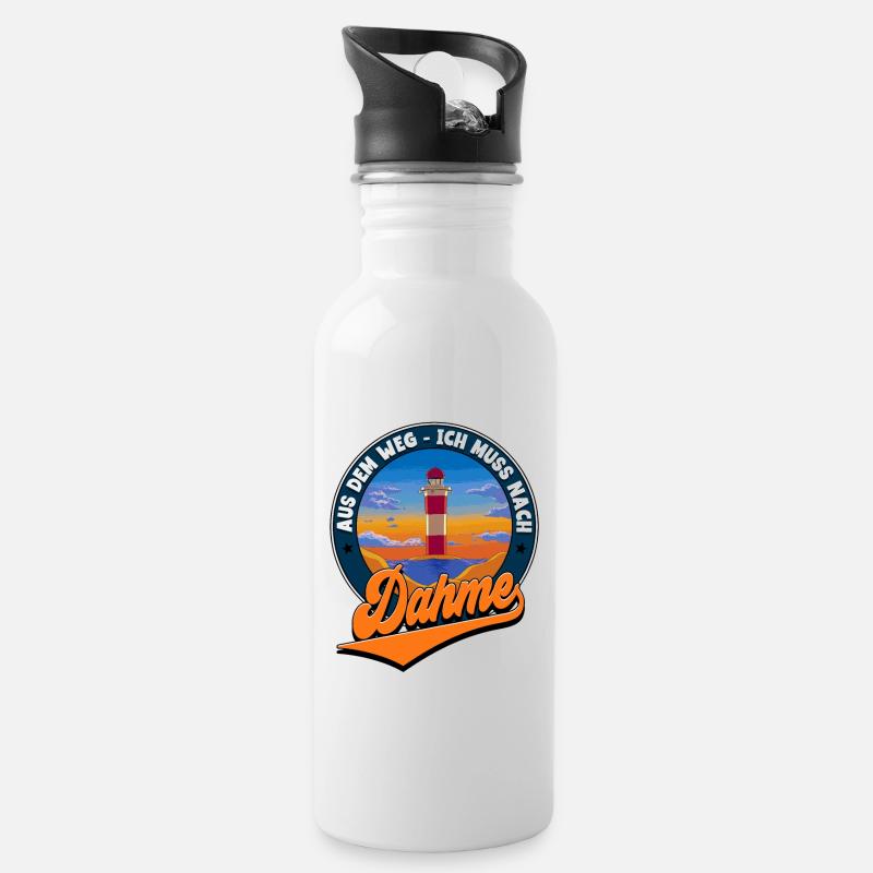 Dahme - Trinkflasche mit integriertem Trinkhalm - Weiß