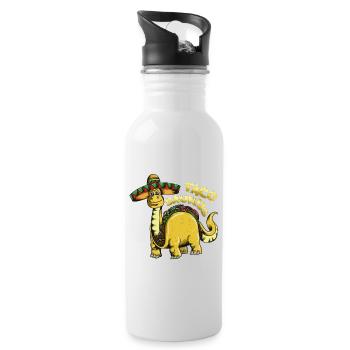 Brachiosaurus Dinosaurier Tacosaurus Cinco de Mayo - Trinkflasche mit integriertem Trinkhalm - Weiß - Rechts