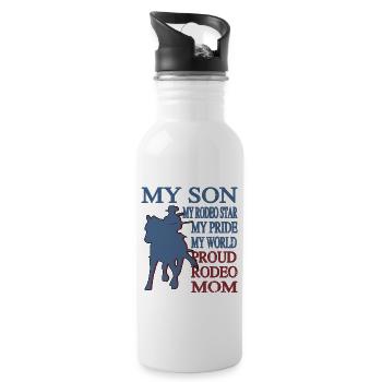 Rodeo Mama Stolze Rodeo-Reiter Mutter Geschenk - Trinkflasche mit integriertem Trinkhalm - Weiß - Rechts