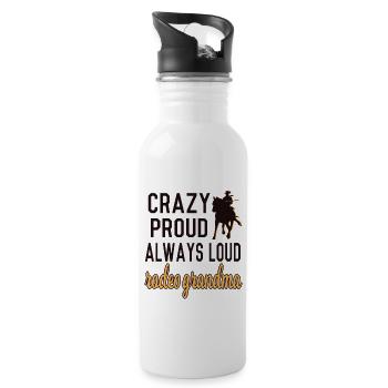 Stolze Rodeo Oma Rodeo-Reiter Großmutter Geschenk - Trinkflasche mit integriertem Trinkhalm - Weiß - Rechts