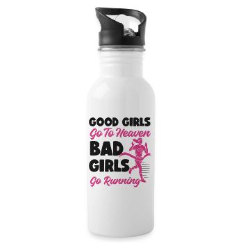 Running Runner Half Marathon Girl - Trinkflasche mit integriertem Trinkhalm - Weiß - Rechts