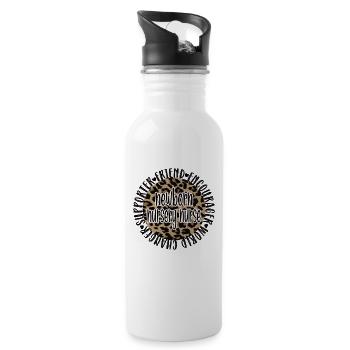 Beste Neugeborenen-Krankenschwester Geschenk - Trinkflasche mit integriertem Trinkhalm - Weiß - Rechts