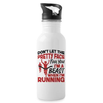 Running Runner Half Marathon Girl - Trinkflasche mit integriertem Trinkhalm - Weiß - Rechts