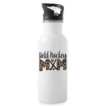 Fière maman de hockey sur gazon maman joueuse de hockey sur gazon - Gourde avec paille intégrée - blanc - Droite