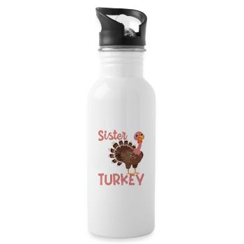 Échangera sa sœur contre la dinde Jour de Thanksgiving - Gourde avec paille intégrée - blanc - Droite