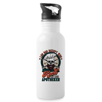Leg Das Rezept Weg Ich Bin Koch - Trinkflasche mit integriertem Trinkhalm - Weiß - Rechts