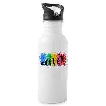 Maler - Trinkflasche mit integriertem Trinkhalm - Weiß - Rechts