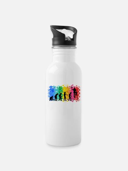 Maler - Trinkflasche mit integriertem Trinkhalm - Weiß