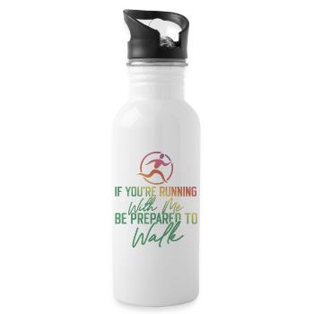 Running Runner Half Marathon Slow - Water bottle with straw - white - Right