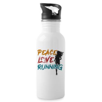 Running Runner Half Marathon - Trinkflasche mit integriertem Trinkhalm - Weiß - Rechts