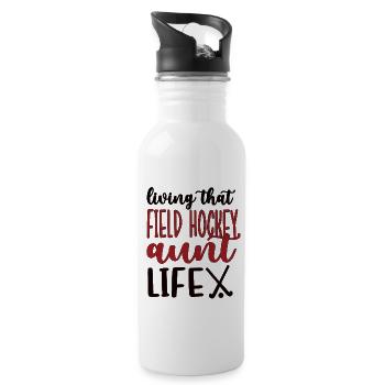 Proud Field Hockey Aunt Field Hockey Player Aunt - Water bottle with straw - white - Right