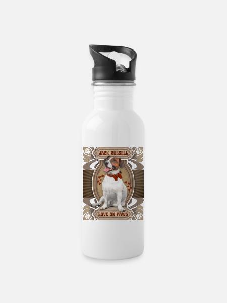 Jack Russell Terrier, Chien, Jack Russell Disant - Gourde avec paille intégrée - blanc