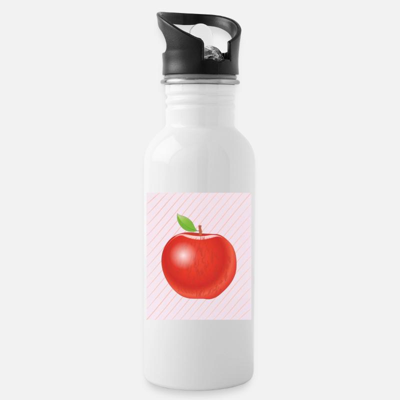 APPLE - Water bottle with straw - white