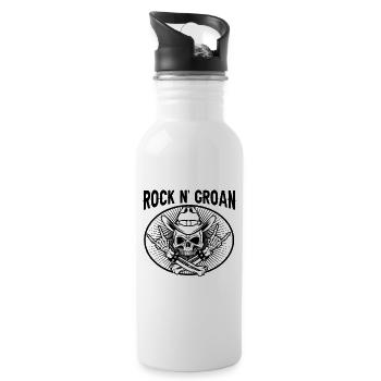 Halloween Cowboy Skeleton Rocker Jupe à main - Gourde avec paille intégrée - blanc - Droite