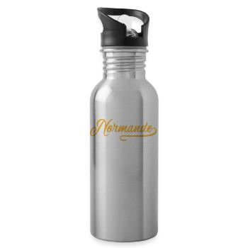 Normande - Gourde avec paille intégrée - argent clair - Droite
