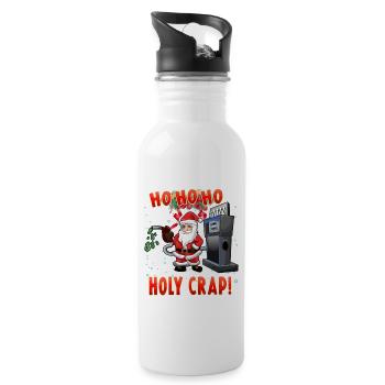 Prix élevés de l’essence de Noël, drôle de mème du Père Noël - Gourde avec paille intégrée - blanc - Droite