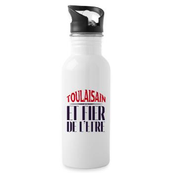T-shirt Toulousain et fière de l'être - Gourde avec paille intégrée - blanc - Droite
