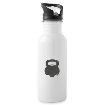 Kettlebell Hanteln Workout Grab Life By The Bells - Trinkflasche mit integriertem Trinkhalm - Weiß - Rechts