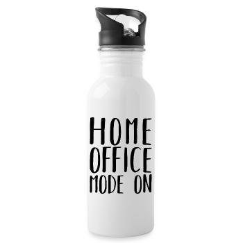 Home Office Mode On Humor Remote Work - Water bottle with straw - white - Right