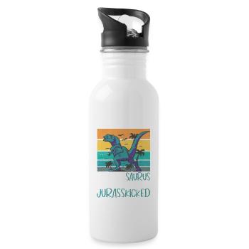 Gruncle Saurus Jurasskicked Uncle Great Uncle - Water bottle with straw - white - Right