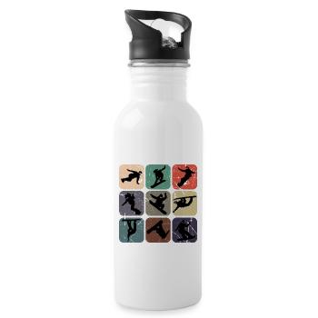 Snowboard - Trinkflasche mit integriertem Trinkhalm - Weiß - Rechts