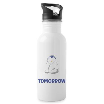 Awesome Penguin Cartoon Cute Ghost Animal Gesche - Water bottle with straw - white - Right