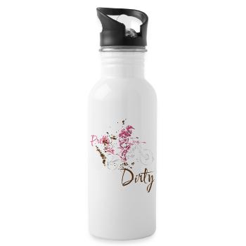 Motorcross Motorradfahrer Biker MTB Motorrad Gesch - Trinkflasche mit integriertem Trinkhalm - Weiß - Rechts