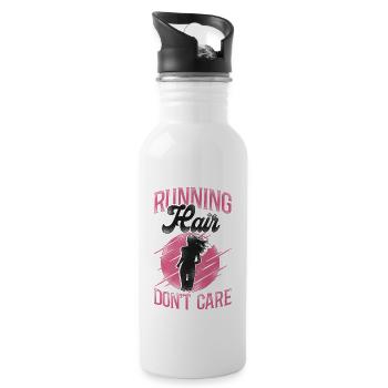 Running Runner Half Marathon Girl - Trinkflasche mit integriertem Trinkhalm - Weiß - Rechts
