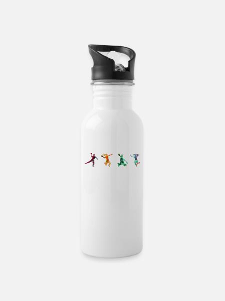 Motif Handball Joueur HandballEur HandballEr Sport - Gourde avec paille intégrée - blanc