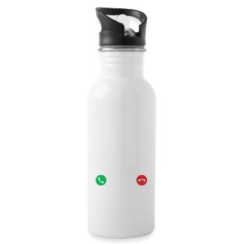 Skifahren Ski - Trinkflasche mit integriertem Trinkhalm - Weiß - Rechts