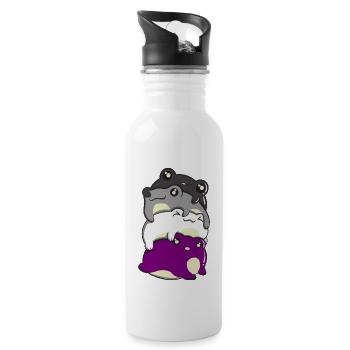 Fierté asexuée Kawaii Frog Bunch Asexué Fl - Gourde avec paille intégrée - blanc - Droite
