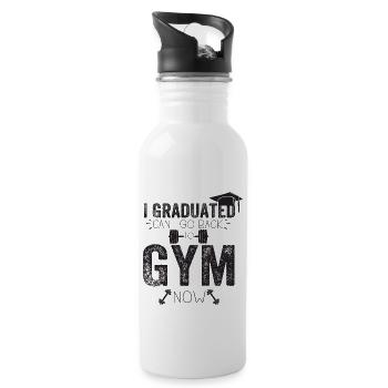 J’ai obtenu mon diplôme puis-je retourner au gymnase maintenant - Gourde avec paille intégrée - blanc - Droite