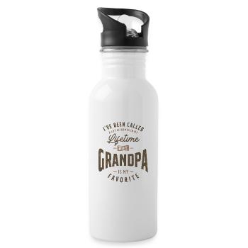 On m’a appelé beaucoup de noms, mais grand-père est mon - Gourde avec paille intégrée - blanc - Droite