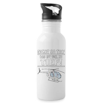 HUBSCHRAUBER NICHT SO TIEF - Trinkflasche mit integriertem Trinkhalm - Weiß - Rechts
