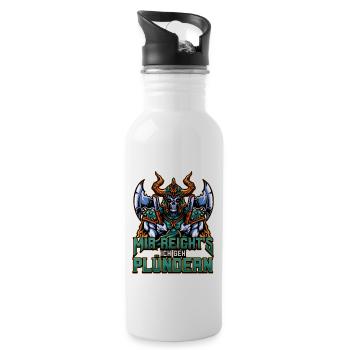 Nordisches Wikingermythologie Design Für Den - Trinkflasche mit integriertem Trinkhalm - Weiß - Rechts