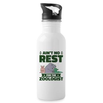 Zoologiste Zoo Élevage Faune Nature Zoologie - Gourde avec paille intégrée - blanc - Droite
