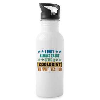 Retired Zoologist Vintage Retirement Zookeeper - Water bottle with straw - white - Right