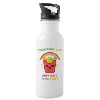 Everybody Dies. Just Have Some Fries. - Water bottle with straw - white - Right