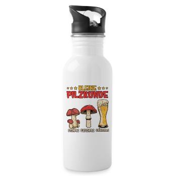 Pilzsammler Pilz Sucher - Trinkflasche mit integriertem Trinkhalm - Weiß - Rechts