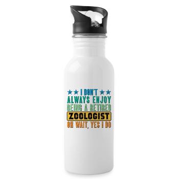 Retired Zoologist Vintage Retirement Zookeeper - Water bottle with straw - white - Right