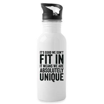 Positivity Misfits Poets Poetry Unique Uniqueness - Water bottle with straw - white - Right