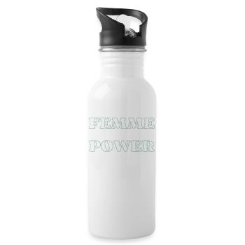 Frauenpower | Für Feministinnen| Gleichheit - Trinkflasche mit integriertem Trinkhalm - Weiß - Rechts