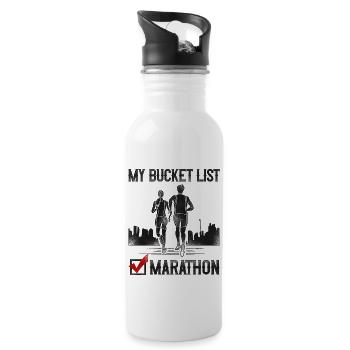 Running Runner Half Marathon - Trinkflasche mit integriertem Trinkhalm - Weiß - Rechts