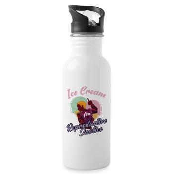 Frauen Gleichberchtigung Design und Feminist - Trinkflasche mit integriertem Trinkhalm - Weiß - Rechts