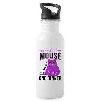 Une souris une souris chat parler mot gros chat - Gourde avec paille intégrée - blanc - Droite