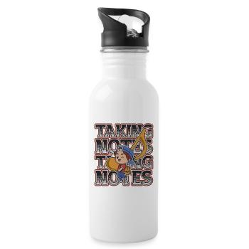 Notizen machen, Wortspiele, lustiger Musiklehrer. - Trinkflasche mit integriertem Trinkhalm - Weiß - Rechts