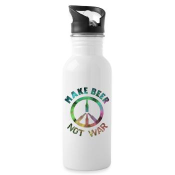 Make Beer Not War - Water bottle with straw - white - Right