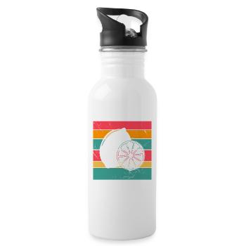 Lemon Fruit Lover Retro Lemonade Gift idea - Trinkflasche mit integriertem Trinkhalm - Weiß - Rechts