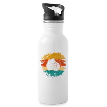Lemon Fruit Lover Retro Lemonade Gift idea - Water bottle with straw - white - Right
