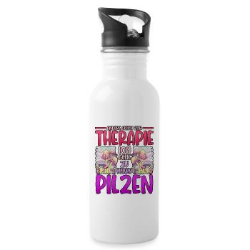 Pilzsammler Pilz Sucher - Trinkflasche mit integriertem Trinkhalm - Weiß - Rechts